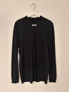 MSGM Black Long-Sleeve Mockneck